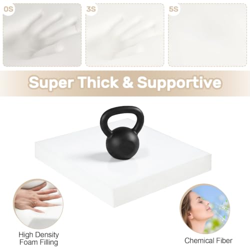 Couch Cushion Replacement 3"H, High Density Upholstery Foam Cushion Insert - color: White, size: 3"x24"x24"