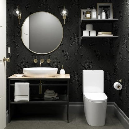 Erfoni Black Peel and Stick Wallpaper Black Floral Embossed Contact Paper - color: Black, size: 17.7" x 394"
