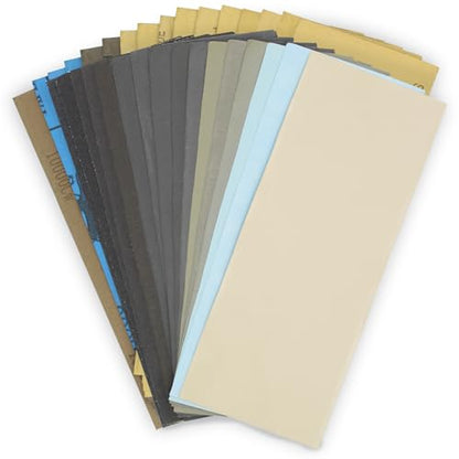 Ultra Fine Water Sandpaper.120 to 5000,7000,8000,10000 Assorted Grit-17pcs - size: 17PCS