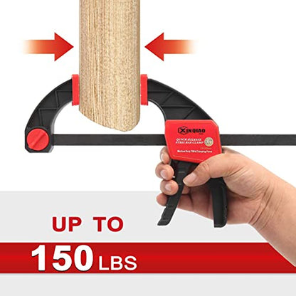 XINQIAO Bar Clamps for Woodworking 12 Inch (2) Wood Clamps Set, One-Handed Spreader with 150 LBS for Stable and Reliable Fixing Solutions - size: 2PC 12IN