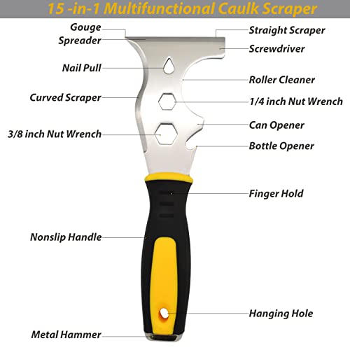 Painters Tool Grout-Caulk Removal-Tool Paint Scraper Tool with Caulking Silicone Pads - Caulking Repair and Finishing Tool Kit - size: Paint Scraper Tool