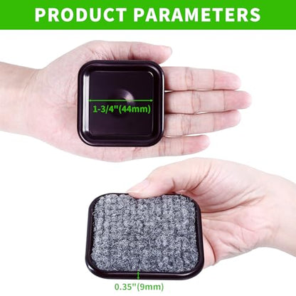 1 3/4" Square Carpet Bottom Furniture Caster Cups Furniture Coasters 24Pack - size: 1-3/4 Inch, 24 Pack