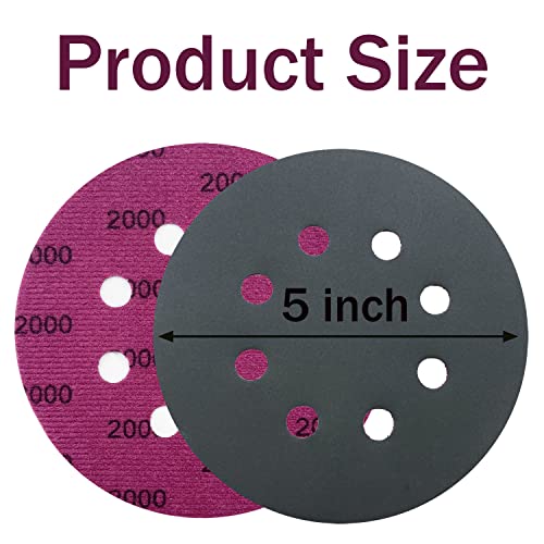 5 Inch Sanding Discs 140pcs Hook and Loop 8 Holes Wet Dry Sandpaper with 1pcs Interface Pad, Grit400 600 800 1000 1500 2000 3000 Orbital Sander Pads - style: 5in-8 hole 141pcs(Grit 400-3000)
