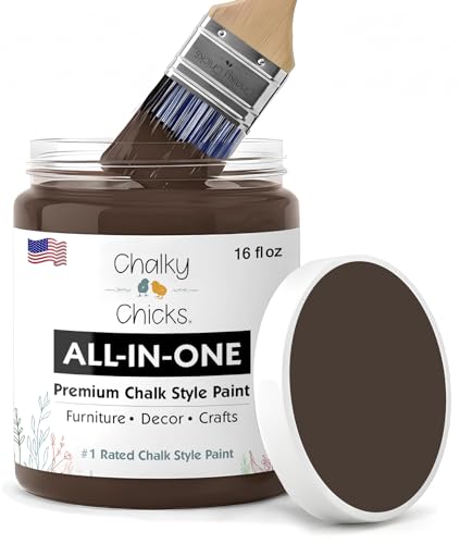 Chalky Chicks Alaskan Bear Brown 16 Fl Oz Chalk Paint for Furniture - color: Alaskan Brown Bear (Brown), size: 16 Fl Oz (Pack of 1)