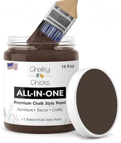 Chalky Chicks Alaskan Bear Brown 16 Fl Oz Chalk Paint for Furniture - color: Alaskan Brown Bear (Brown), size: 16 Fl Oz (Pack of 1)