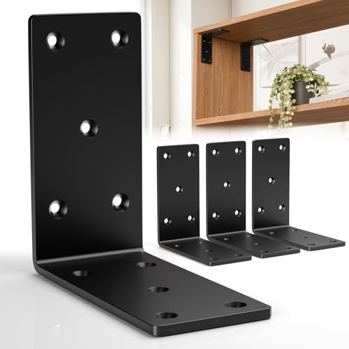 4 Pcs 5X 5 Heavy Duty L Brackets for Wood,90 Degree Angle Bracket,Thick4mm - color: 4mm- 4 PCS