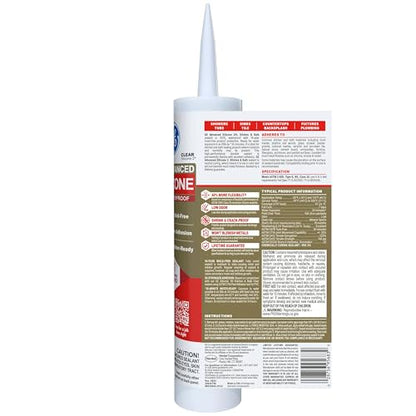 GE Advanced Silicone Caulk for Kitchen & Bathroom, Clear, 10 fl oz Cartridge, 2 Pack - 100% Waterproof Silicone Sealant, 5X Stronger Adhesion, Shrink & Crack Proof - size: Pack of 2, style: Clear