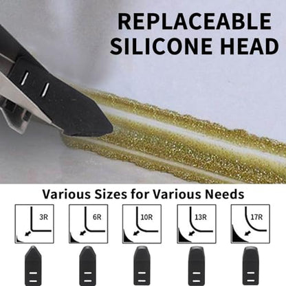 Professional Caulking Tool, 4 in 1 Silicone Caulk Remover Tool Kit, Stainless Steel Sealant Finishing Smoothing Removal Grout Scraper Tools for Home, Kitchen, Bathroom, Window, Floor, Tile