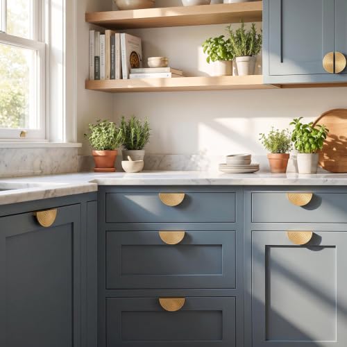 BaiNong 4 Pack Gold Drawer Pulls 3" Cabinet Handles Traditional Retro - color: 2 Pack 3" Semicircle