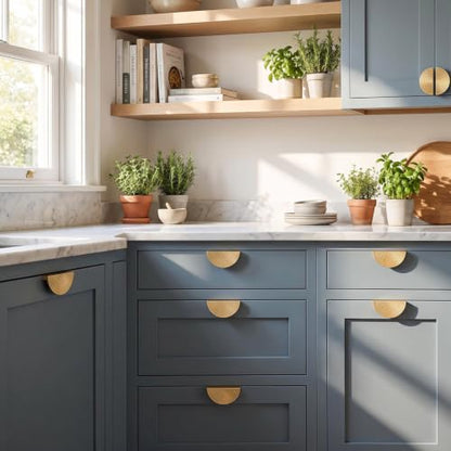 BaiNong 4 Pack Gold Drawer Pulls 3" Cabinet Handles Traditional Retro - color: 2 Pack 3" Semicircle