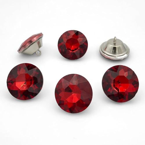 25PCS 25mm Crystal Glass Buttons Sewing Rhinestone Buttons (Red BS) - color: Red Button(BS)