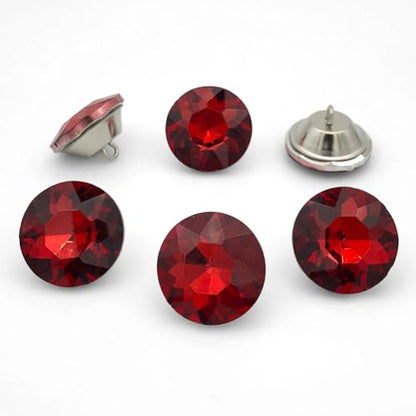 25PCS 25mm Crystal Glass Buttons Sewing Rhinestone Buttons (Red BS) - color: Red Button(BS)