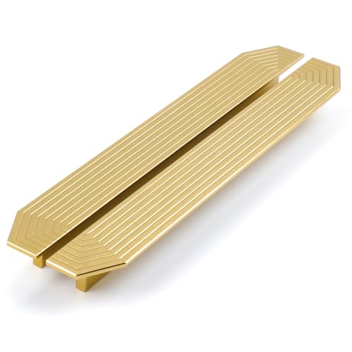 BaiNong 2 Pack Gold Drawer Pulls 9.8" Cabinet Handles Traditional Retro - color: 2 Pack 9.8" Polygon