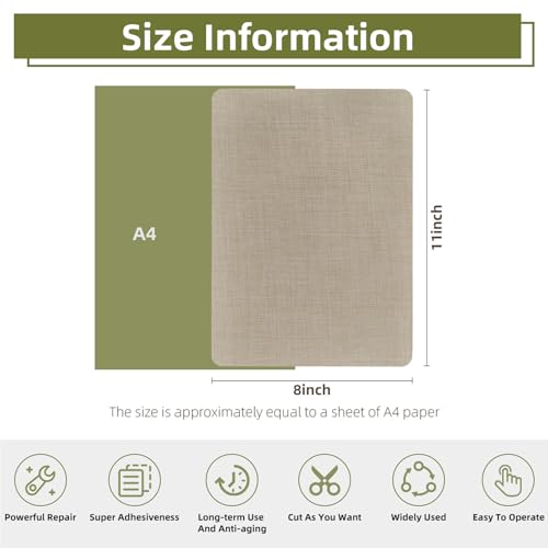 2Pcs Self-Adhesive Linen Fabric Patches, Quick Repair for Sofas, Tents, Car Seats/8" x 11", Bright Beige - color: Bright Beige