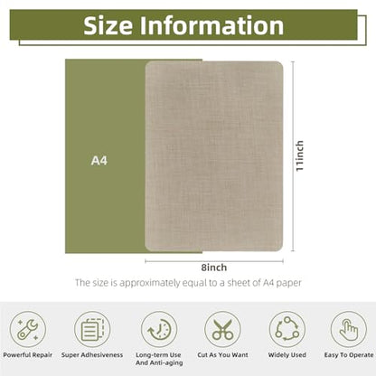 2Pcs Self-Adhesive Linen Fabric Patches, Quick Repair for Sofas, Tents, Car Seats/8" x 11", Bright Beige - color: Bright Beige