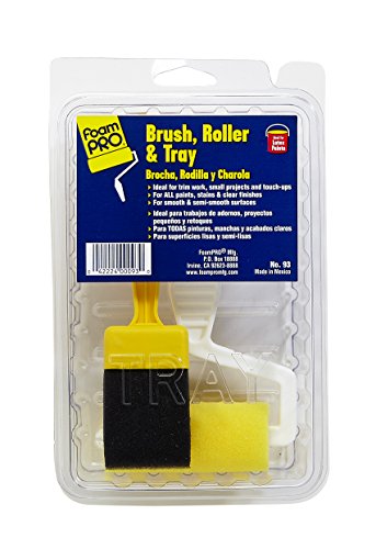 FoamPRO FoamPRO 93, Roller & Tray Kit Paint Roller & Paint Brush, 3" - style: Brush with Trim Roller