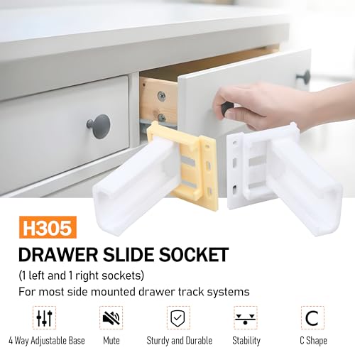 Drawer Slide Socket Set,Cabinet Hardware RV Drawer Part for 1" Drawer Slide - style: 1" Slide Rail Groove