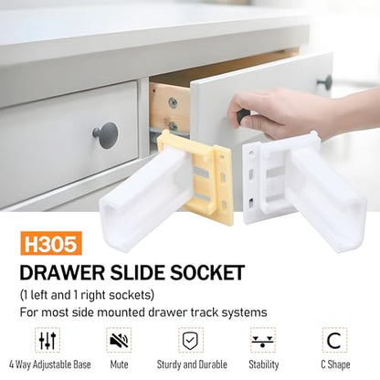 Drawer Slide Socket Set,Cabinet Hardware RV Drawer Part for 1" Drawer Slide - style: 1" Slide Rail Groove