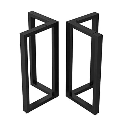 TIEOU Metal Legs for Table V Shape 28" H Tall Metal Black Table Leg Heavy Duty Industrial Desk Legs Set of 2 - size: V Shape-28"H