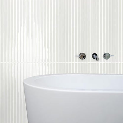 Select 5 Pack Peel and Stick Backsplash Tiles, Vinyl Self Adhesive Back - color: Stone White, size: Linear Shape
