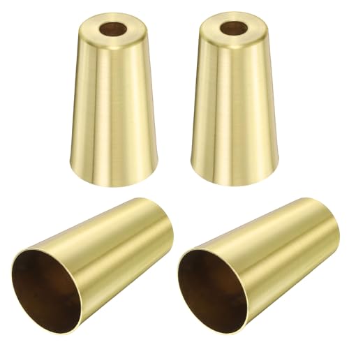 uxcell 4Pcs Metal Furniture Feet Cover, 1.3 x 4 Inch Conical Gold Table Foot Cap Increase Height Furniture Pads Leg Cover Protector for Chair, Table, Sofa - size: 1.3 x 4 Inch
