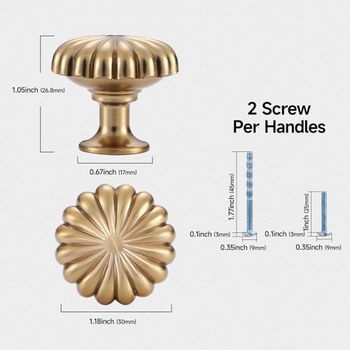 Champagne Bronze Cabinet Knobs，10 Pack Drawer Pulls for Dressers - color: Champagne Bronze