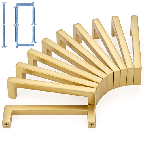KOOFIZO 10 Pack 3-3/4 in Brushed Gold Cabinet Pulls, Drawer Handles 1816 - color: Brushed Gold, size: 3-3/4" CC - 10Pcs