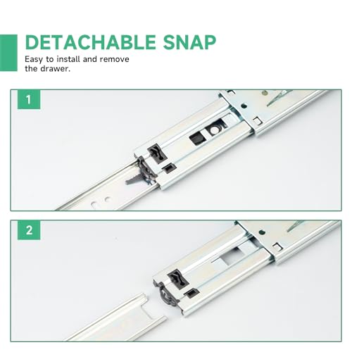 Hitess 10 Pairs Soft Close Drawer Slides 22 Inch Full Extension - size: 22 Inch