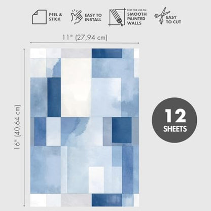 Peel and Stick Wallpaper Sheets, Out of The Blue, 12-Pack - style: Out of the Blue