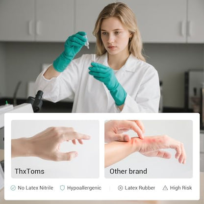 ThxToms 10 Pairs Nitrile Chemical Resistant Gloves, Latex Rubber Free, L - color: Pack of 10, size: Large