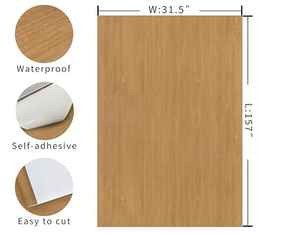 Brown Wood Textured Peel and Stick Wallpaper Wood Grain Contact Paper - color: Brown, size: 31.5" x 157.5"