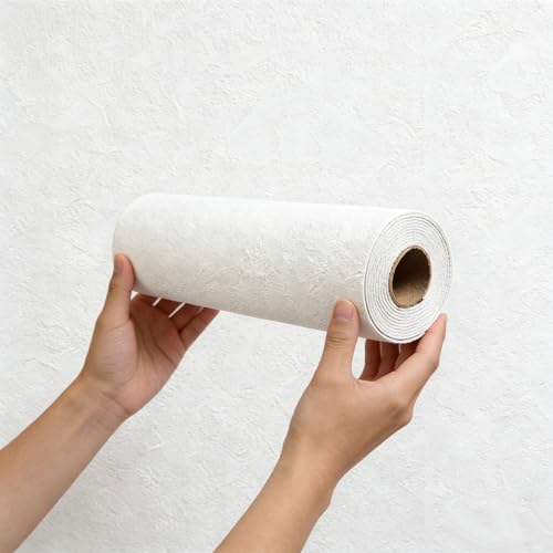 Peel and Stick White 3D PVC Wall Panels Roll, Thick Wallpaper 15.7"x118.1" - color: White
