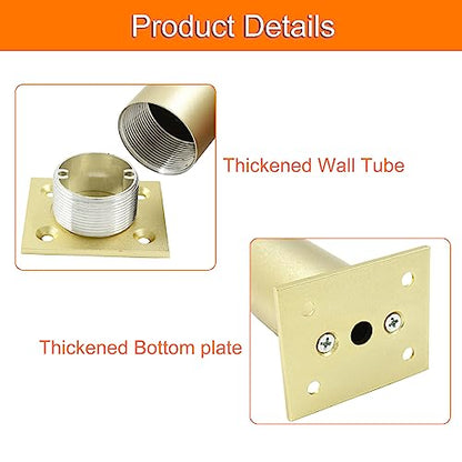 4-Pack Adjustable Aluminum Alloy Furniture Legs 3" Height Gold - color: Gold, size: 3 Inch