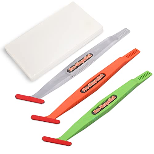 FOSHIO Vehicle Vinyl Wrap Flexible Curve Slot Magnetic Stick Squeegee Tool Kit Include 3 Different Hardness Wrap Squeegee and 3 Microfiber Felt for Car Film Installation Seal Tucking and Vinyl Molding