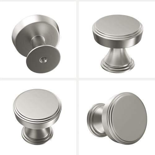 Haliwu 20 Pack Brushed Nickel Cabinet Knobs, Round Silver Cabinet Knobs - color: Brushed Nickel &Round C
