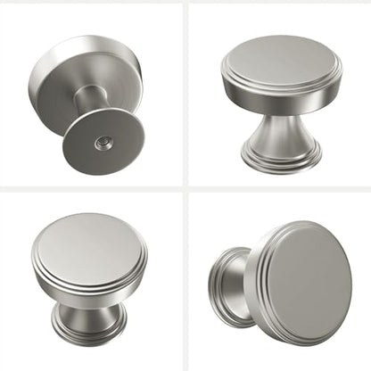 Haliwu 20 Pack Brushed Nickel Cabinet Knobs, Round Silver Cabinet Knobs - color: Brushed Nickel &Round C