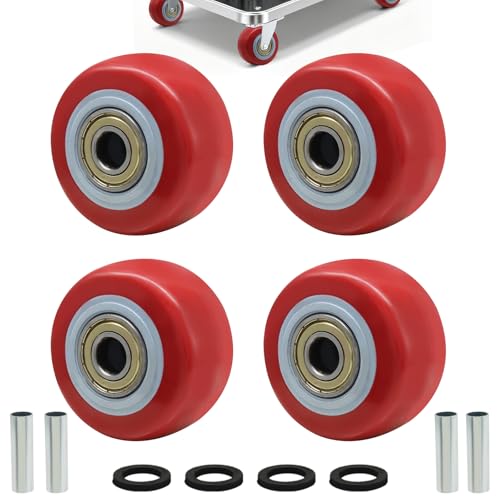 2.5 Inch Red Heavy Duty Caster Wheels, 4 Pack - style: Red-2.5Inch