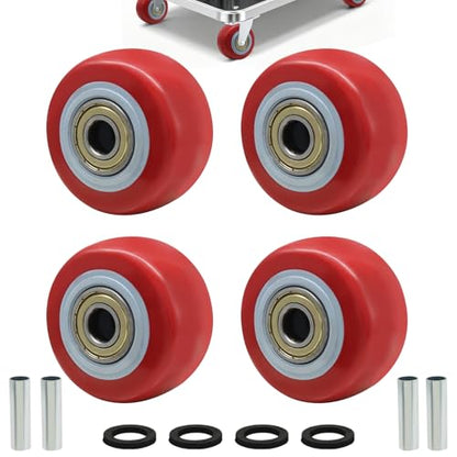 2.5 Inch Red Heavy Duty Caster Wheels, 4 Pack - style: Red-2.5Inch