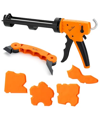 Bates- Caulking Gun Kit, 10:1 Thrust Ratio, 3 in 1 Caulk Gun No Drip, Caulking Tool Gun, Hand Caulking Guns, Silicone Gun, Caulking Gun Tool, No Drip Caulk Gun