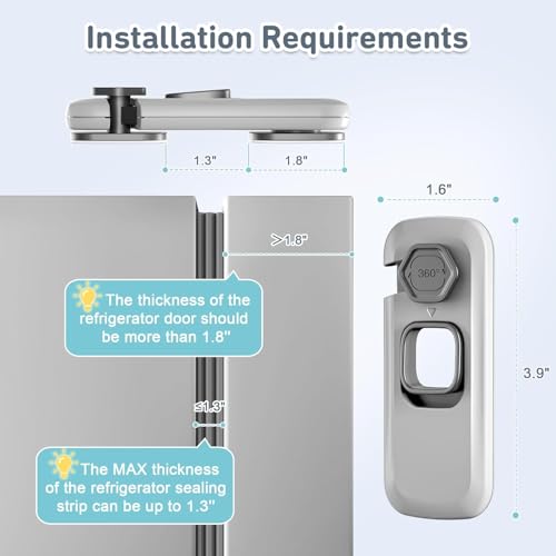 2 Pack Fridge Lock, Freezer Door Lock Child Safety, 3M Adhesive Hold - style: Rectangle-2 Pack
