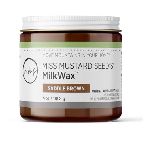 Miss Mustard Seed's MilkWax Saddle Brown Wax for Furniture & Cabinets, 4 oz - color: Saddle Brown, size: 4 Ounce (Pack of 1)