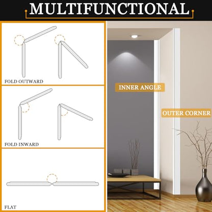 Wall Corner Protector Self-Adhesive Flexible – Durable Rubber, Furniture Edge Guard, Easy to Install, White, Prevents Wall Damage, Ideal for Home or Office Use - size: 1.6in×20ft