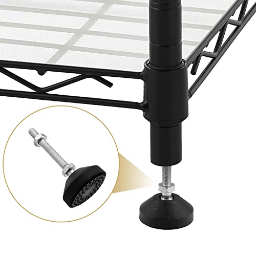 Bonsicoky M8 Metal Adjustable Leveling Feet, Black, 3.2" x 1.9", 4 Pcs - size: M8,3.2" Height