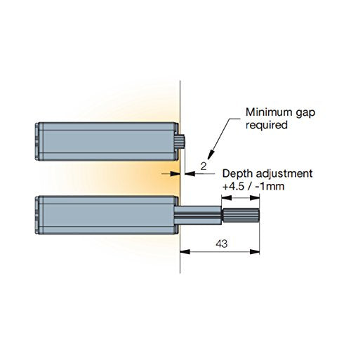 Rok Hardware Slim Brushed Nickel Drawer Cabinet Door Push Touch Latch Kitchen Home (2 Pack, Linear) - size: Linear