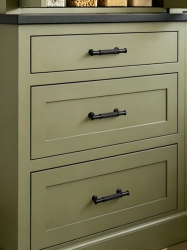 5 Pack Black Cabinet Pulls 3" Hole Center Matte Black Handles Drawer Pulls Closet Bathroom Vanity Dresser Hardware Zinc Alloy - color: Black, size: 3"(76mm) Hole Centers