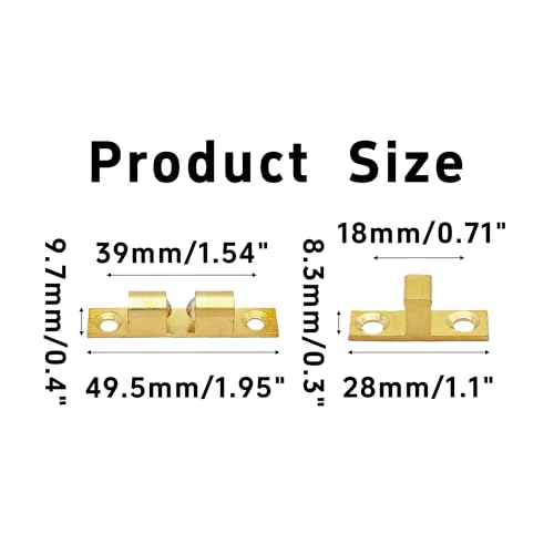 4PCS 50mm Double Ball Cabinet Catches, Bronze Roller Door Latch for Kitchen Cupboard Furniture Closet Quiet Close Design - size: 50mm