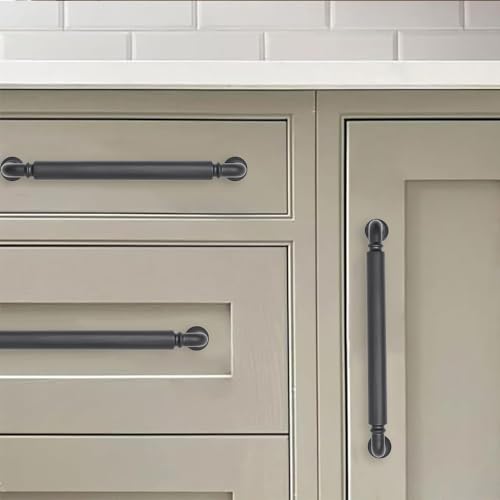 khtumeware 2-Pack Matte Black Heavy-Duty Solid Cabinet Pulls, 3-1/2 Inch (89mm) Hole Center, Drawer Pulls, Cabinet Hardware, Suitable for Kitchen Cabinets, Bathrooms and Dressers - color: Black, size: 3-1/2 Inch(89mm)Hole Center