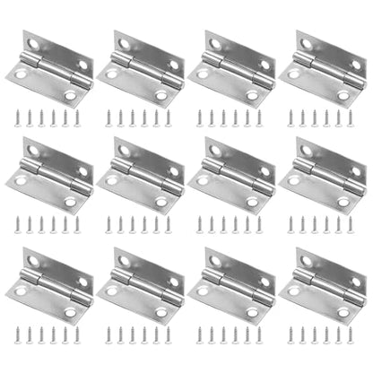 Piutouyar 12 Pack Butt Hinge 1.5 Inch Mini Hinges, Silver - size: 1.5 Inch