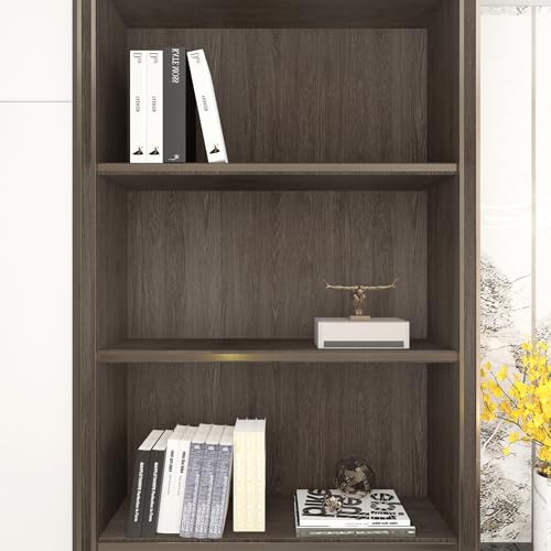 TOTIO 32x315inch Extra Wide Wood Grain Wallpaper Peel Stick Chocolate Brown Dark Walnut Texture Contact Paper Air Guide Slot Design Matte Thickened Self-Adhesive Wall Sticker Waterproof Vinyl Wrap - color: Chocolate Brown, size: 32" x 315"