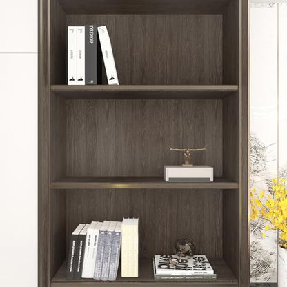 TOTIO 32x315inch Extra Wide Wood Grain Wallpaper Peel Stick Chocolate Brown Dark Walnut Texture Contact Paper Air Guide Slot Design Matte Thickened Self-Adhesive Wall Sticker Waterproof Vinyl Wrap - color: Chocolate Brown, size: 32" x 315"
